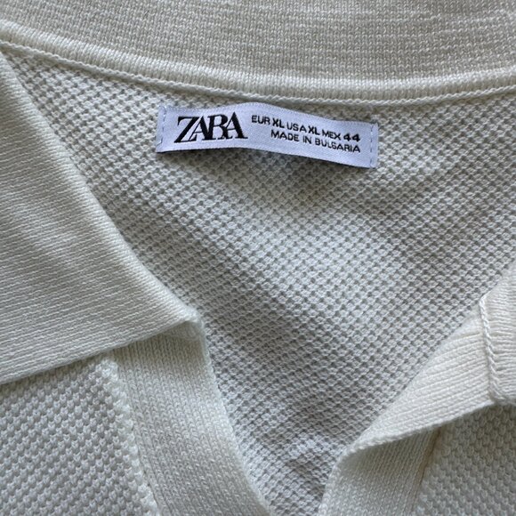 Zara Kint SS Collared Shirt - Size XL - Off White - New w/o tags - Picture 2 of 3